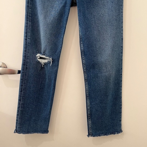 RE/DONE 70s Ultra High Rise Stove Pipe Jeans, Size 29, in Vintage Indigo Destroy - Picture 11 of 16